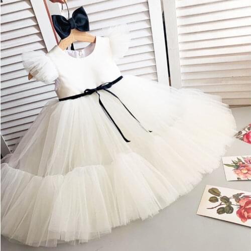 Ins Fashion Baby Girls Ruffles Princess Dress for Kids Tutu Vintage Fluffy Party Gown Boutique Flower Girls Vestido New Year