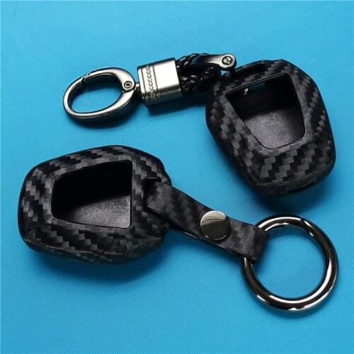 1 Pcs for Isuzu DMAX D-MAX Mu-x 2.5 2 Carbon Fiber Silicone Remote Fob Car Black Cover KeyChain Buttons Ignition Car Key Case