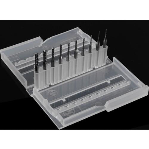 10Pcs1/8" 0.8-3.175mm PCB Engraving Cutter Rotary CNC End Mill Drill Bits For End Mill Tools Cutting Bits Milling Cutter