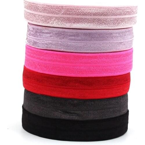 10yards/lot 2cm FOE Elastic For Kids Headbands DIY Elastic Ribbon Hair Accessories Solid Headwear for Knot Hair ties