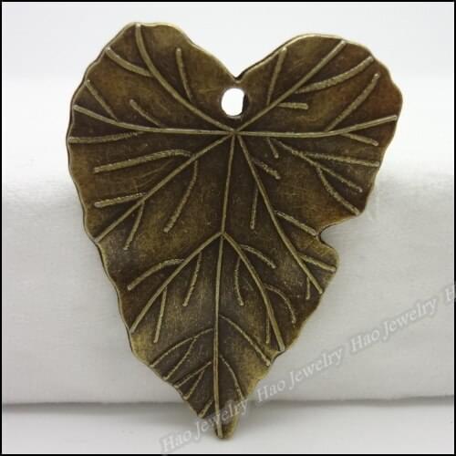 30pcs Vintage Charms Leaf Pendant Antique bronze Fit Bracelets Necklace DIY Metal Jewelry Making