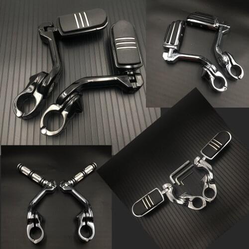 32mm 1-1/4" Motorcycle Highway Crash Bar Pegs Short Footpegs Clamps Engine Guard Mounts For Harley Softail Touring Dyna Custom