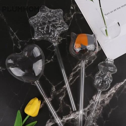 8 Styles Glass Plant Flowers Water Feeder Automatic Self Watering Animal Star Heart Design Plant Water Accessories