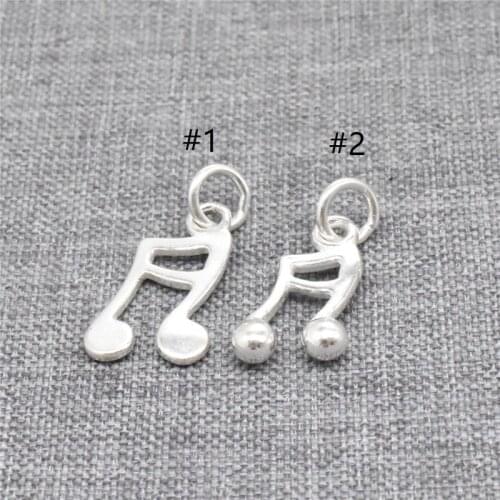 925 Sterling Silver Shiny Musical Music Notes Charms for Bracelet Necklace