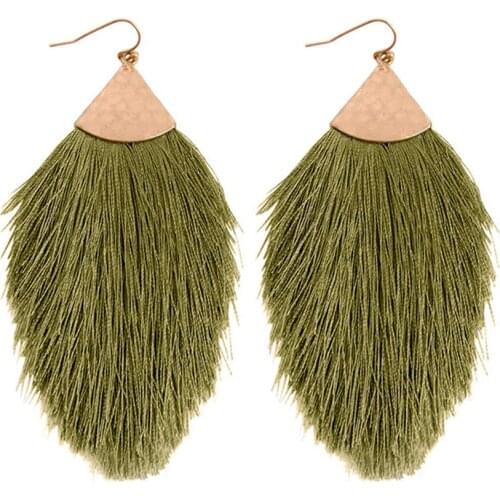 Bohemian Long Tassel Earrings Womens Fashion Earrings The European and American Fashion Ethnic Geometric Zinc Alloy Cotton