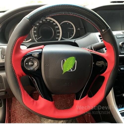 Steering Wheel Cover Hand-stitched Leather Grip Cover for Honda 10th Gen Elysion 2016 2017 2018 2019 Auto Accessories