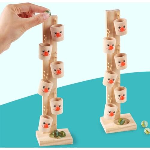 Baby Montessori Wooden Blocks Tree Marble Ball Run Track Game Children Toy Gift Smooth polished surface no hurt to your hands