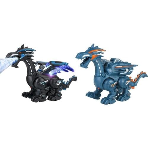 Kids Realistic Toy Dinosaur Figures Sound and Light Dinosaur Model Led Light Up Electric Spray Mechanical Dinosaur Toys