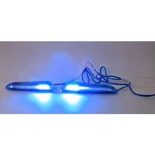 RQXR led drl daytime running light for opel mokka 2012-15 with streaming turn signal and blue night light