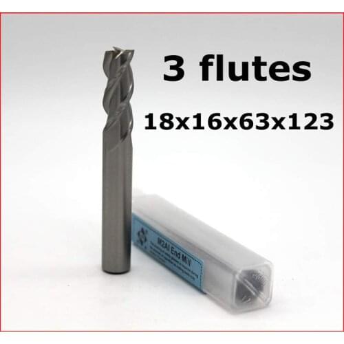 Router bit 10 pcs 18x16x63x123 of 3 Flute HSS End Mill flat end milling cutter cnc machine tool