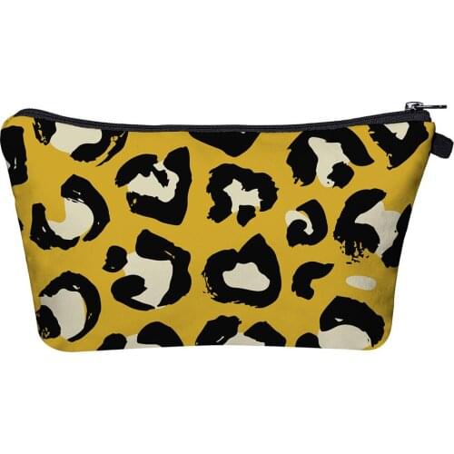 Headset Cosmetic Bag Fashion Women Handbag bags Cute bag Cosmetic Bags 3D digital printing Multi-function Female Casual Leopard