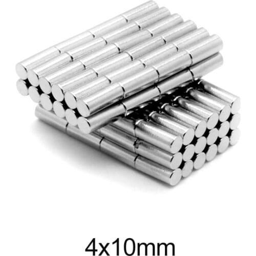 20~500PCS 4x10 Strong Cylinder Rare Earth Magnet 4mmx10mm Round Neodymium Magnets 4x10mm N35 Mini Small Fridge Magnet Disc 4*10