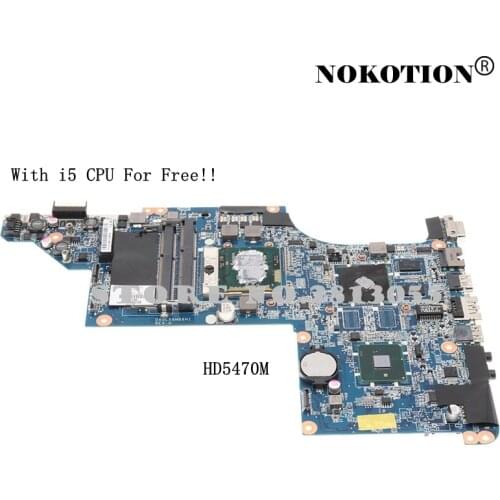 NOKOTION 609787-001 Main Board For Hp Pavilion DV7 DV7-4000 DA0LX6MB6H1 Laptop Motherboard HD5470M Video card With I5 CPU