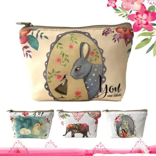 Cartoon cute canvas purse ladies brand wallet classical key cards pouch sweet lady retro coin bag portemonnee dames klein geld