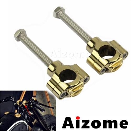 Universal Motorcycle 7/8" Handlebar Risers Brass 22mm Handle Bar Risers For Harley Honda Yamaha Suzuki Custom Cafe Racer Cruiser