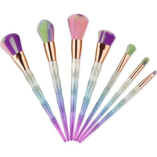 7PCS Diamond Makeup Brushes Set Powder Foundation Eyeshadow Blush Cosmetics Beauty Make Up Brush Tool