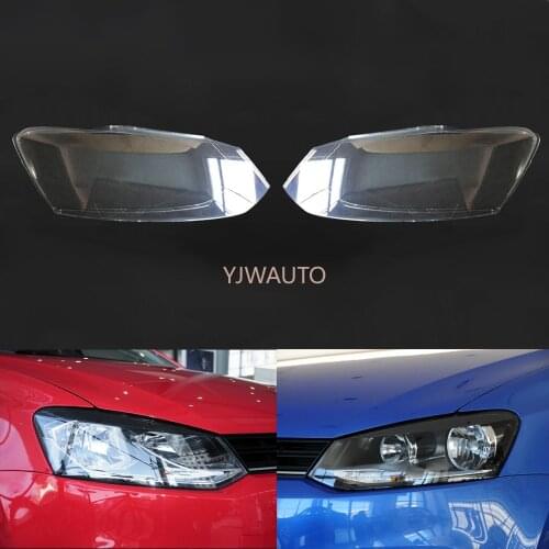 Car Headlamp Lens For Volkswagen VW Polo 2014 2015 2016 2017 Transparent Car Headlight Headlamp Lens Auto Shell Cover