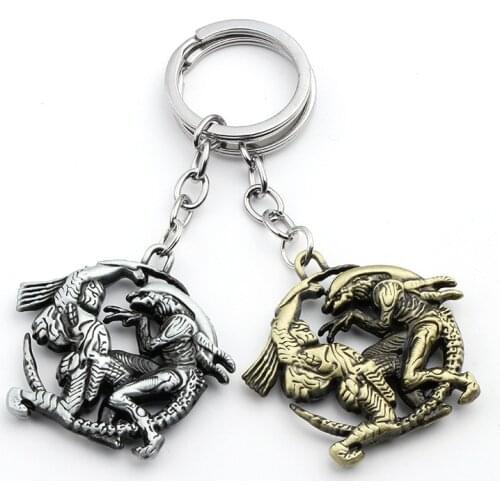 Sci-Fi Movie AVP Alien Predator Alloy Keychain Key Chains Keyfob Keyring Key Chain Accessories