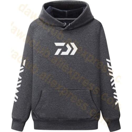 2019 New Daiwa Fleece Hooded Winter Fishing Clothing Fishing Jacket Outdoor Sport S-5XL Hiking Fishing Hoodie Clothes Sweater