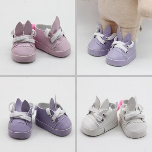 5cm Doll Shoes Fashion Imitation Leather Shoes Rabbit For Dolls Mini Toy Shoes For 1/6 BJD 14'' Russian Handmade Doll