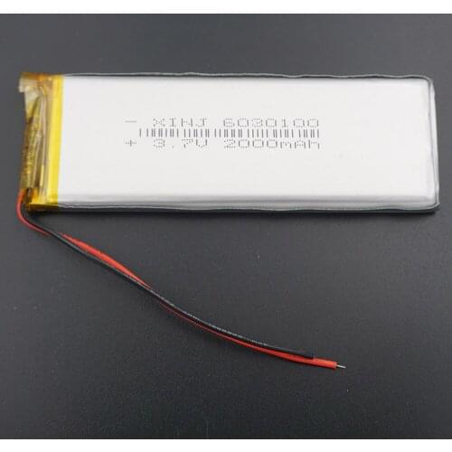XINJ 3.7V 2000 mAh Li Po Polymer Battery 6030100 For PSP GPS Portable TV Video player Plate PDA MID Portable DVD Tablet PC DIY