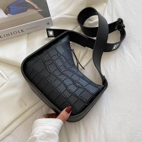 Popular Bag Stone Pattern PU Leather Crossbody Bags 2021 Simple Luxury Brand Fashion Travel Ladies Shoulder Handbags and Purses