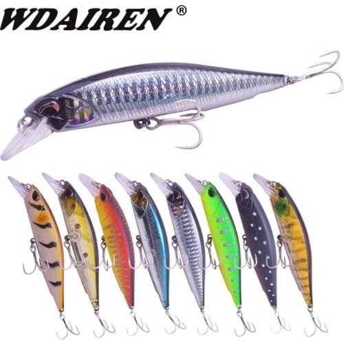 1Pcs Minnow Hard Fishing Lure Tight Floating Wobbles Slow 10cm 14g Jerkbait Lifelike RealSkin Isca Crankbait Bass Pike Bait