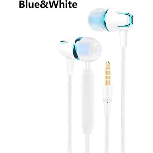 Wired Stereo In-ear Headphone colorful with Mic Earphone Electroplating Bass Handsfree Call Phone Earphone for Samsung huawei