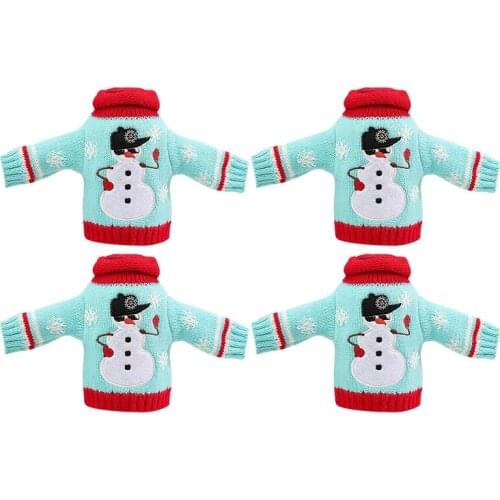 Christmas Wine Bottle Cover, Reusable Wine Bottle Clothes Sweater for Holiday Party Xmas Home Decoration