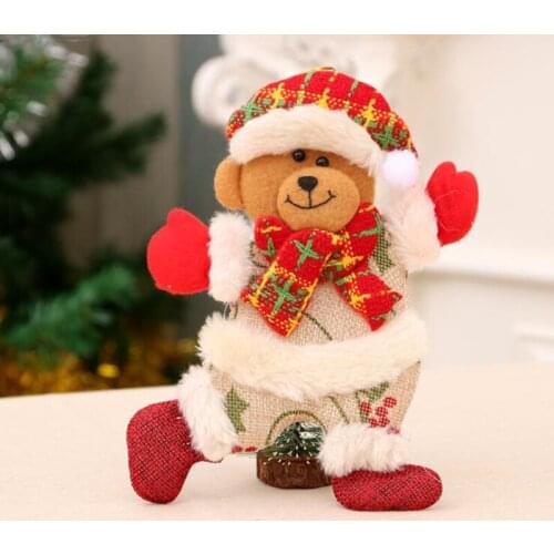 Christmas Daily Necessities Santa Snowman Deer Ornament Plush Doll Toy Christmas Tree Pendant Jewelry