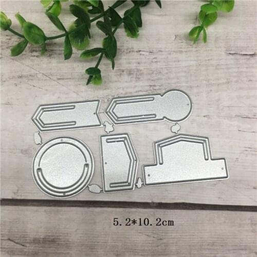 New Label Carbon Steel Cutting Dies Stencil Craft Creative Scrapbook Stamps Dies Embossing Paper 5.2*10.2cm 1pcs