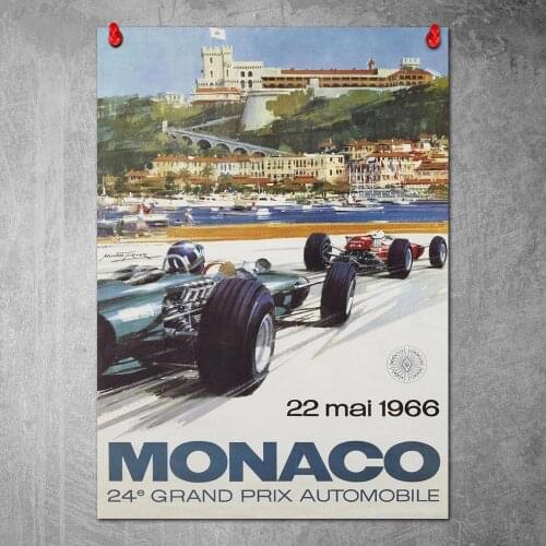 Modern Canvas Poster Monaco Grand Prix 1967 Wall Art Painting Nordic Posters and Prints Wall Pictures for Home Decor No Frame