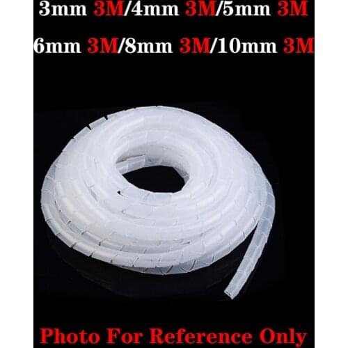 3mm/4mm/5mm/6mm/8mm/10mm New Spiral Wrap Sleeving Tube Flame Retardant Cable Protective Sleeve Band Winding Pipe Wire Sleeves