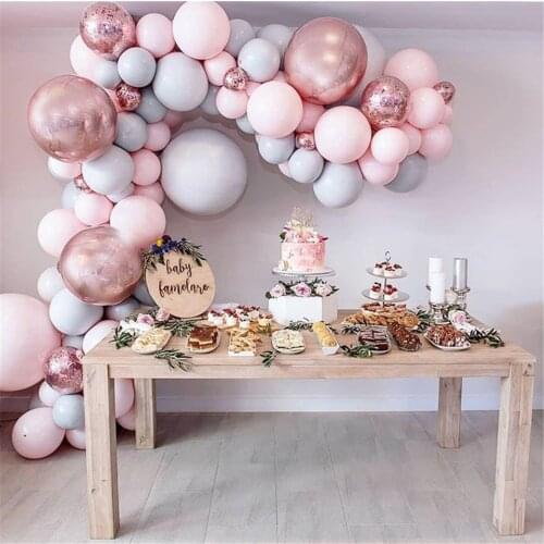 Wedding Birthday Baloon Birthday Party Decor Kids Baby Shower Macaron Balloons Garland Arch Rose Gold Confetti Ballon