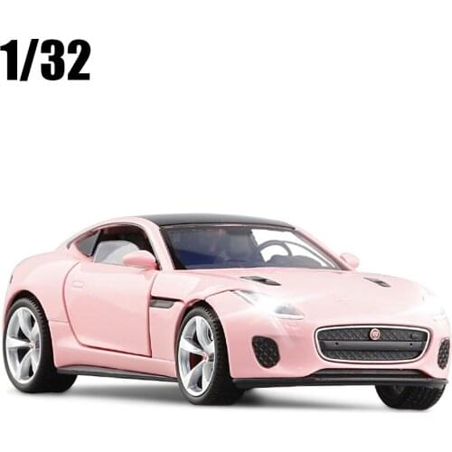 High Simulation 1/32 F-type Sports Car Alloy Die Cast Model Car Toy With Sound Light Pull Back Toys Vehicle For Boys Girls
