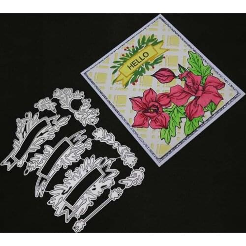 YINISE Metal Cutting Dies For Scrapbooking Stencils Leaf Banner Scrapbook CUT DIY Paper Card Party Decoration Embossing Die Cuts