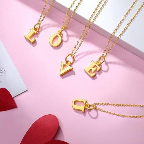 YUNLI Pure 999 24K Gold Jewelry for Women 24 English Letter Pendant Charm Bracelet and Necklace Jewelry Accessories DIY Making
