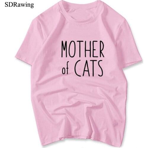 Funny Cat Shirt Mother Of Cats Letters Print Women tshirt Cotton Casual Funny t shirts For Lady Top Tee Hipster Drop Ship