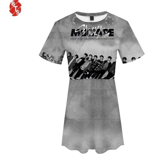 Stray Kids 3D Printed Dress for Women Fashion Kpop Style Summer Short Sleeve Dresses 2019 Hot Sale Casual Streetwear Clothes