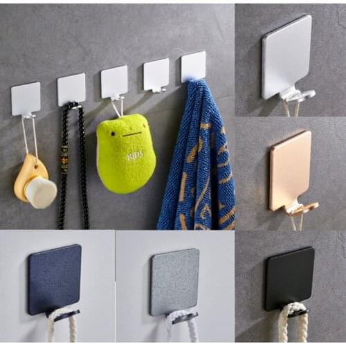 1 PC Heavy Duty 3M Stick Adhesive Aluminum Hooks Kitchen Bathroom Hook for Clothing Bag and Towel Wardrobe/Glass clothes hooks