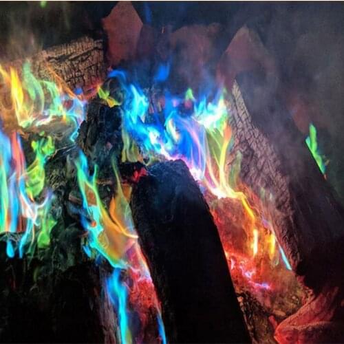 10g/15g/25g/30g Magic Fire Colorful Flames Powder Bonfire Sachets Pyrotechnics Magic Trick Outdoor Camping Hiking Survival Tools