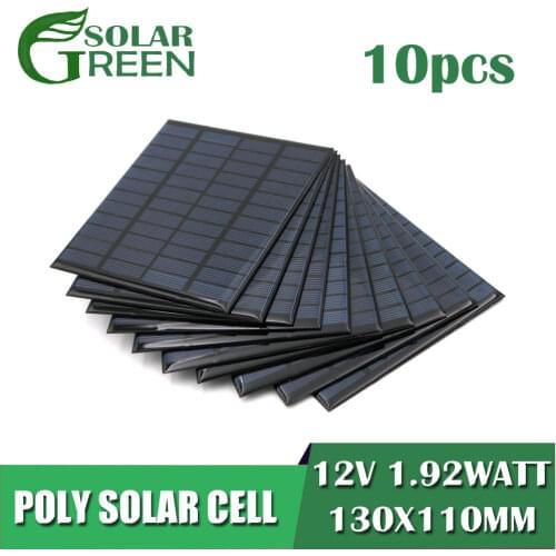 1.92Watt Epoxy polycrystalline Silicon 12V 160mA 1.92W Solar Panel Standard DIY Battery Power Charge Module Mini Solar Cell toy