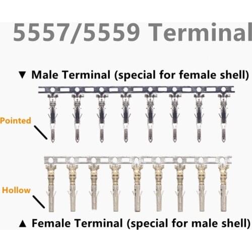 100pcs/lot Copper Crimp Terminal For Connector 5557-R 5559-P, metal pin for 4.2mm 5557 5559 connector