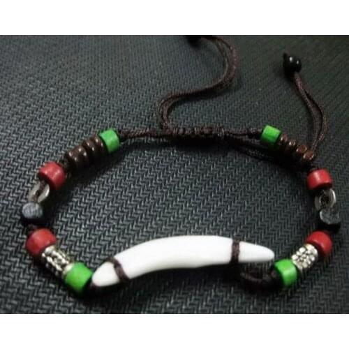 12 pcs Vintage Biker Design Wolf Teeth Tribe Prey Amulet Cool Bracelet