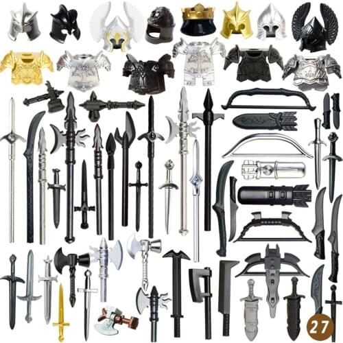 63Pcs Ancient Greek Ancient Roman Medieval Figure Weapon Armor Building Block Kit block educational toys 2020 new arrival