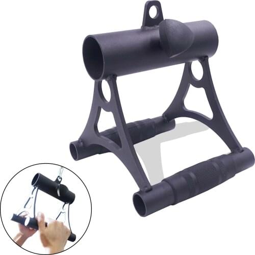 T-Bar Row Landmines Handle Pull Down Workout Double D Handle for Cable Machine Barbell Heavy Duty Metal Handle Fitness Equipment