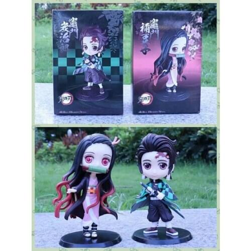 Anime Demon Slayer: Big Eyed Doll Tanjirou Kamado Nezuko Standing Q Version Doll Boxed Figure