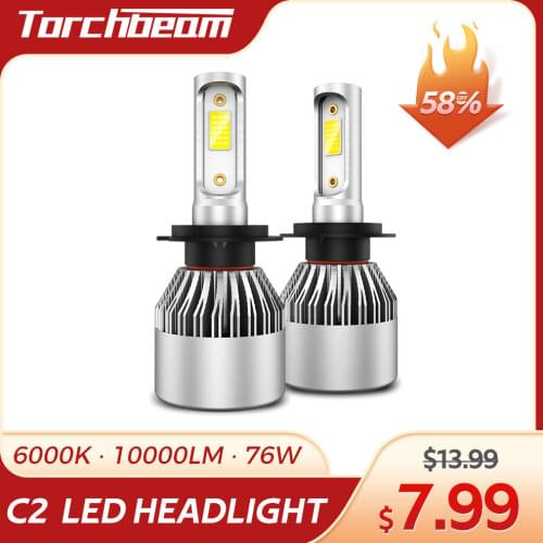 Trochbeam C2 LED Headlight H11 6500K 76W H4 H7 9004 9008 Car Head Lamps 2pcs Led Headlight 10000Lm HB3 Auto Lamp Bulbs SUV Truck