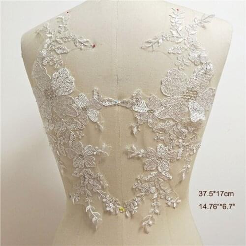 DIY flower lace applique for wedding dresses large floral lace patches for clothing decorative parches ropa