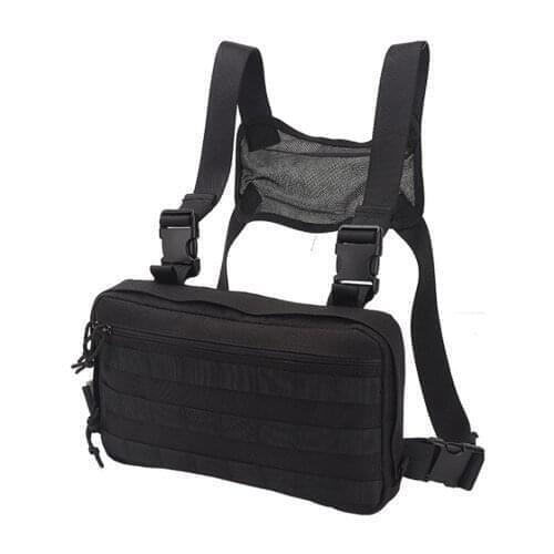 Functional Tactical Chest Bag Fashion Bullet Hip Hop Vest Streetwear Bag Waist Pack Women Black Chest Rig Bag